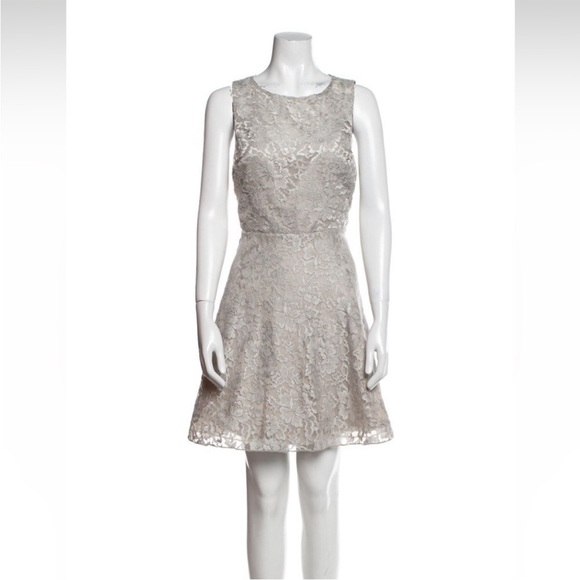 NWT NEW Alice + Olivia A-Line Natalia Champagne Lace Dress Sleeveless size 10 - Picture 1 of 4